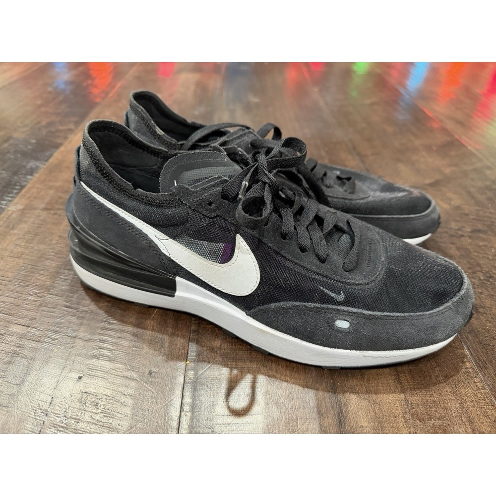 Nike Waffle One Black White DC2533-001 Women's Size 10 Comfort Leather